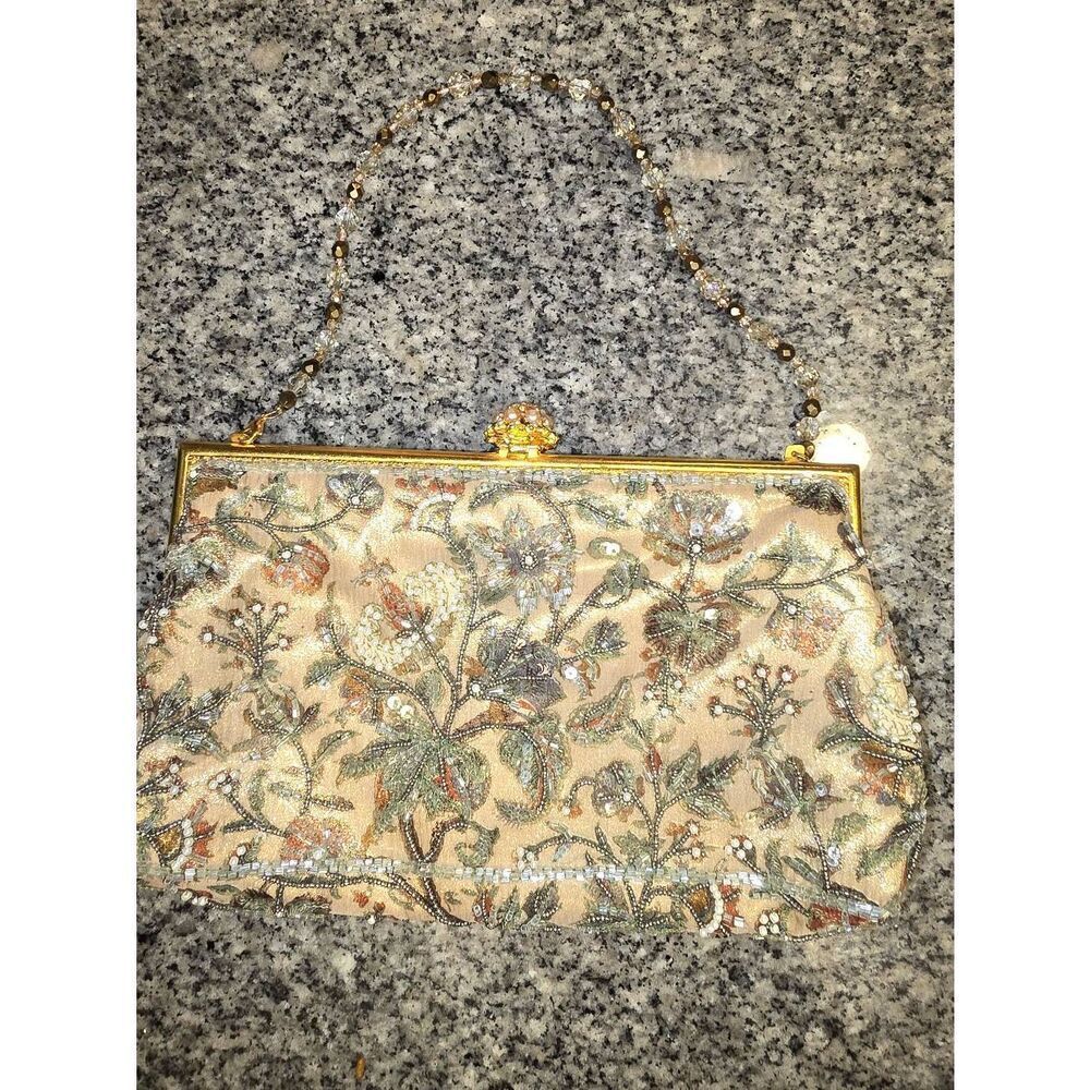 Larisa Barrera Golden Beaded Purse